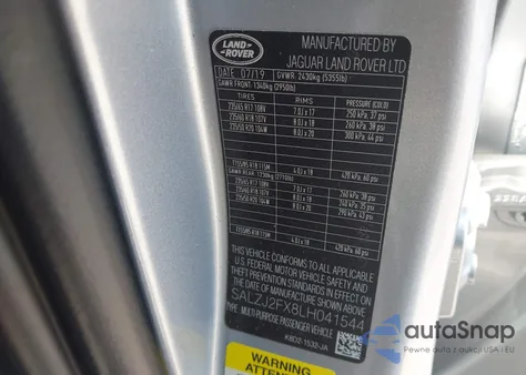 2020 Land Rover Range Rover Evoque S z USA, uszkodzony, nr VIN SALZJ2FX8LH041544